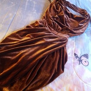Brown velvet dress